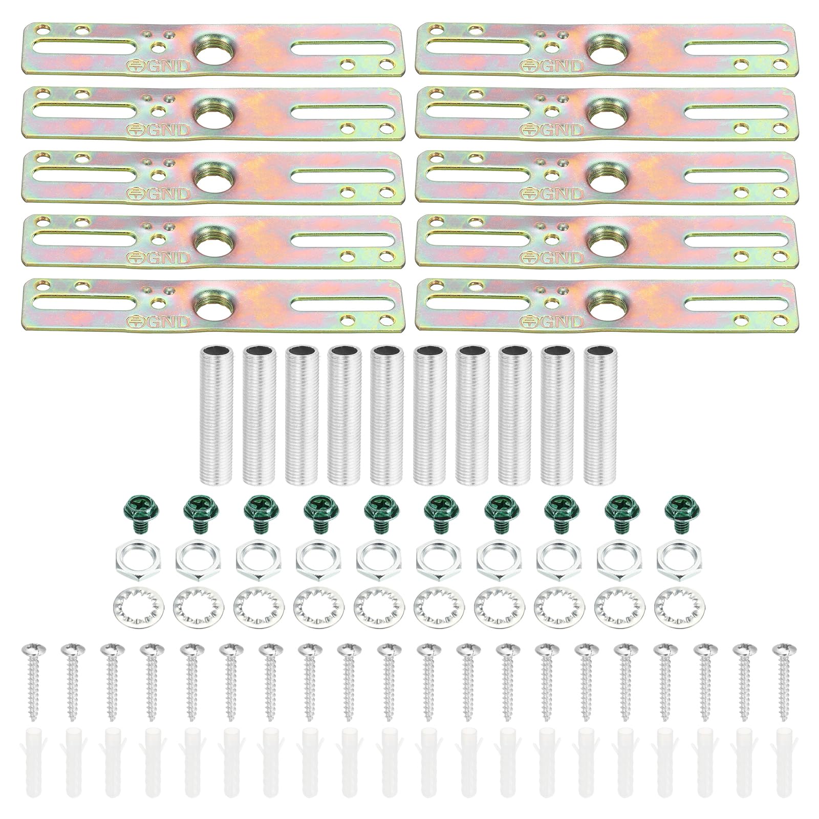 PATIKIL 4" Ceiling Light Plate Kit, 10 Pack Light Crossbar Mounting Bracket Universal Lamp Fixture Hardware Set for Chandelier Wall Light, Zinc Plated