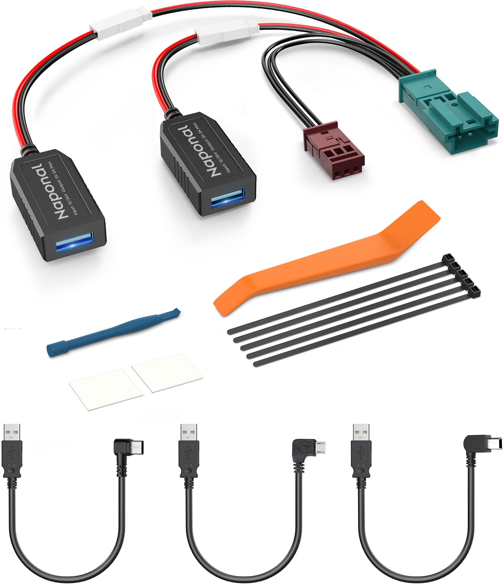 Photo 1 of Naponal GPS DashCam Power Adapter,(3Pin Type F Connector) Mirror Camera Radar Charger Station GPS Dash Cam Charger Cable for Select Porsche 718 Cayman, Boxster, 991 Carrera 911 and More