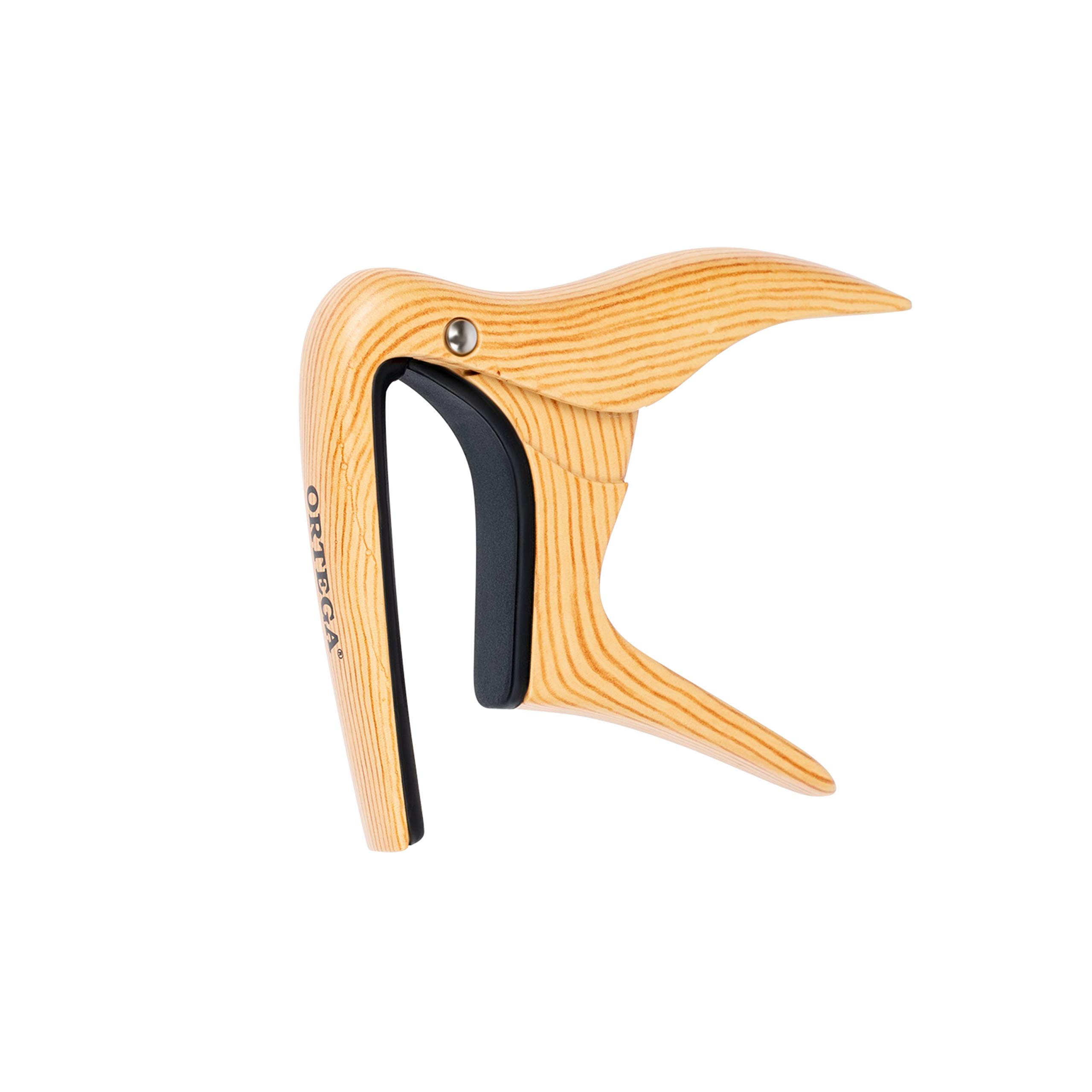 Ortega Guitars Capo Instrument Accessory - Flat - For Ukulele, Banjo, Mandolin - Aluminum Alloy, Light Brown (OCAPOUKE-MAD)