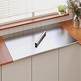 Tcatec 304 Stainless Steel Cutting Board with Rolling Pin, 32"x20" Extra Large Non-Slip Chopping Board with Lip, Dishwasher Safe & Non-Stick Metal Pastry Board for Baking, Kneading, Veggies & Fruit