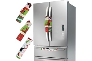 ERKOON 3 Pieces Christmas Snowman Refrigerator Door Knob Gloves Refrigerator Door Handle Covers Christmas Decoration Microwave Oven Dishwasher Kitchen Appliance Decoration 6 x 9 inches