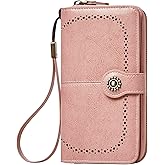 TFKGS Wallet for Women RFID Blocking Leather Large Capacity Card Holder Ladies Phone Clutch Travel Long Purse Wristlet | RFID Blocking, Leather, Large Capacity, Ladies, Travel