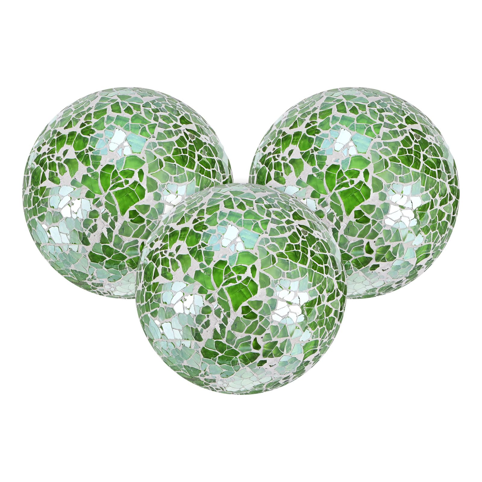 Photo 1 of M METERXITY 3-Pack Decorative Ball for Bowls, 2.4 Inch Mosaic Glass Balls Decorative Glass Orbs for Home Decor/Dining Tables/Wedding Party/Coffee Table/Centerpiece Decor [Light Green]