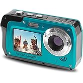 Minolta MN40WP 48MP Waterproof Digital Camera – Dual LCD Screens, 2.7K QHD Video, 16x Digital Zoom, Anti-Shake, Face Detection, 10ft Waterproof (Blue)