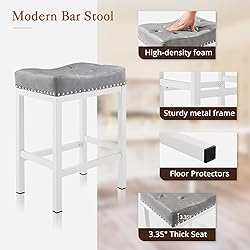 LUE BONA Counter Height Bar Stools, 24 Inch Saddle
