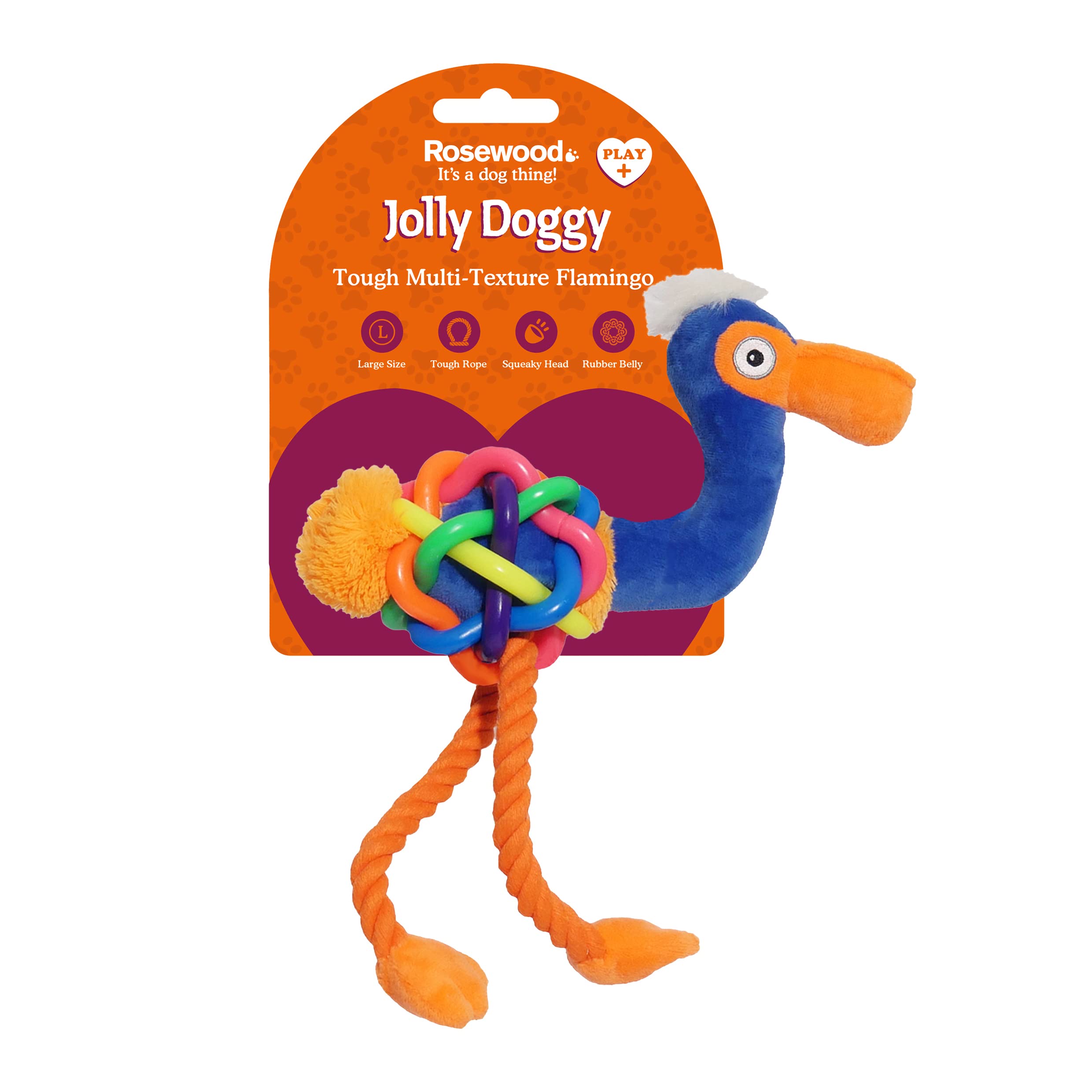 Rosewood Tough Multi Texture Flamingo Dog Toy