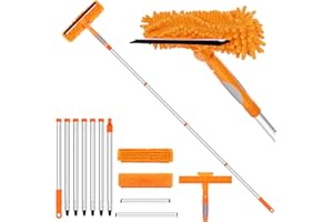 TIMIVO 109" Window Cleaning Squeegee Kit, Professional 2 in 1 Squeegee Window Cleaner with Extension Pole, Window Washing Kit