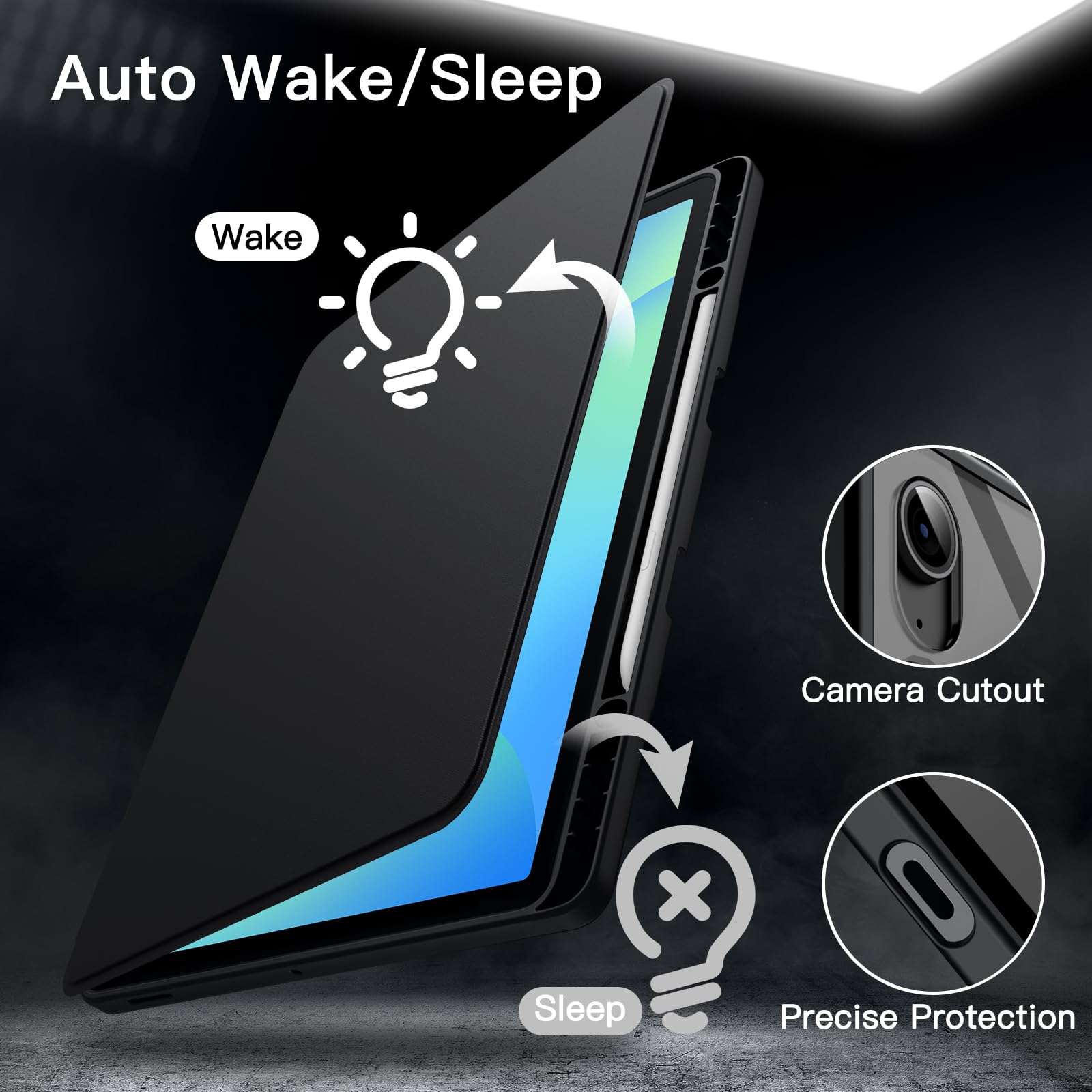 JETech Rotating Case for Samsung Galaxy Tab S10 FE Plus/S10 FE+ 13.1-Inch