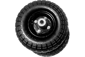 AFT PRO USA 2- Pack 10" Flat Free Tires Wheels with 5/8" Center - Solid Tire Wheel for Dolly Hand Truck Cart/All Purpose Utility Tire on Wheel (black)