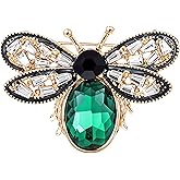 Mabor Colorful Rhinestone Crystal Bee Brooch Pin Vintage Bee Lapel Pin for Women Retro Cute Insect Animal Collar Pin Jewelry Gift for Women Clothing Accessories