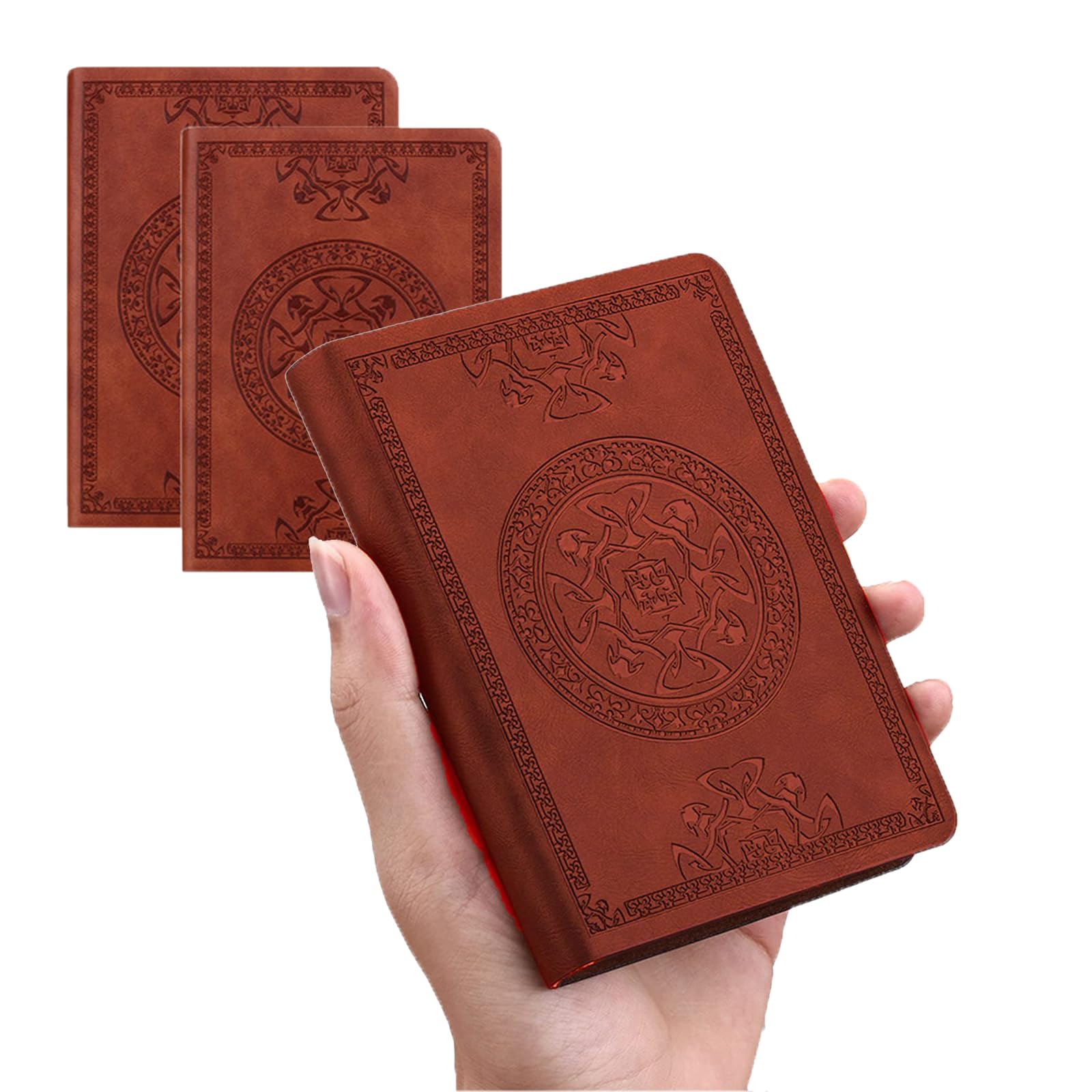 2 Pack A6 Pocket Notebook Mini Journal Notepad with Leather Cover Thick Paper 140Sheets Small Pocket Planner for To Do List and Note Jotting Travel Business Office Notebook for Writing Taking Note