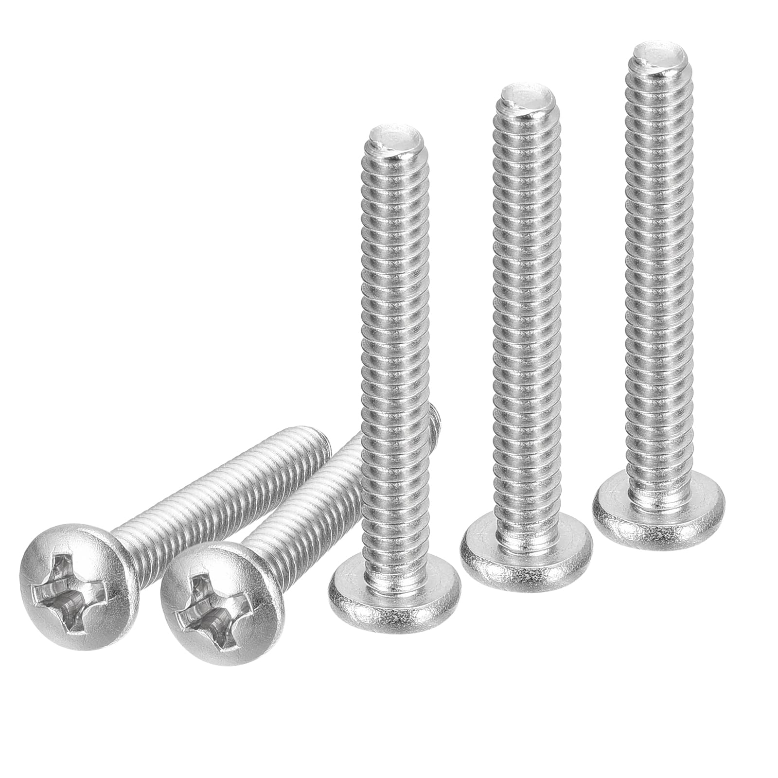 DTGN #6-32x1" Pan Head Machine Screws, 100Pcs 304 Stainless Steel, Phillips Drive, UNC Full Thread, Bright Finish, Screws Bolts Kit