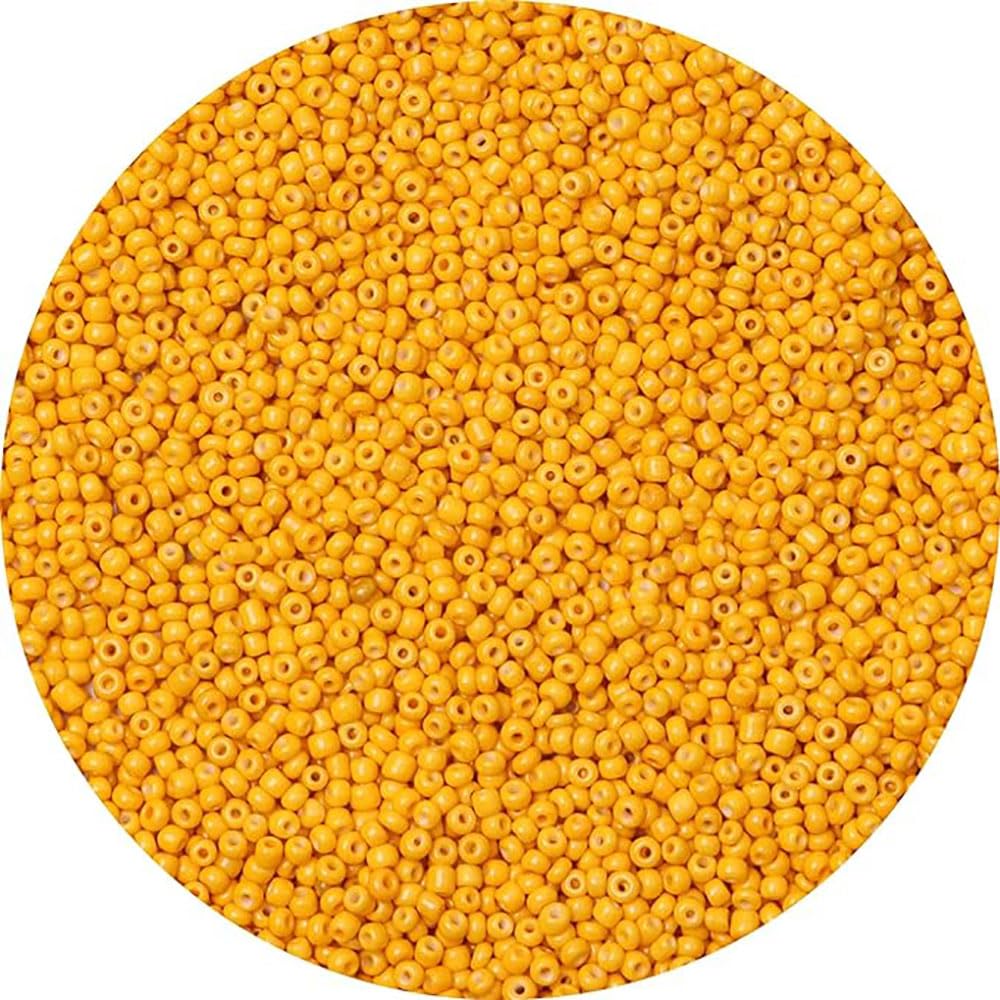 Gkelaly 2000Pcs Orange Glass Seed Beads Bulk for Jewellery Making, 4mm 6/0 Small Pony Beads for Bracelet Necklace Earring Making & Crafting — image 1
