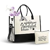 InnoBeta Hair Stylist Gifts, Gifts for Hairdressers Female, Canvas Tote Bag with Top Zipper Closure and Shoulder Strap for Birthday, Mother's Day, Christmas
