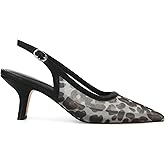 XBKXMK Slingback Pumps for Women Pointed Toe Heels Slip on Kitten Heels Sandals Dress Party Wedding