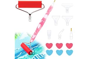 Sonsage Diamond Painting Resin Pen Only Pink 5D Ergonomic Diamond Art Roller Accessories and Tools Set Dots Round Square Drill Wax Pens Holder Supplies