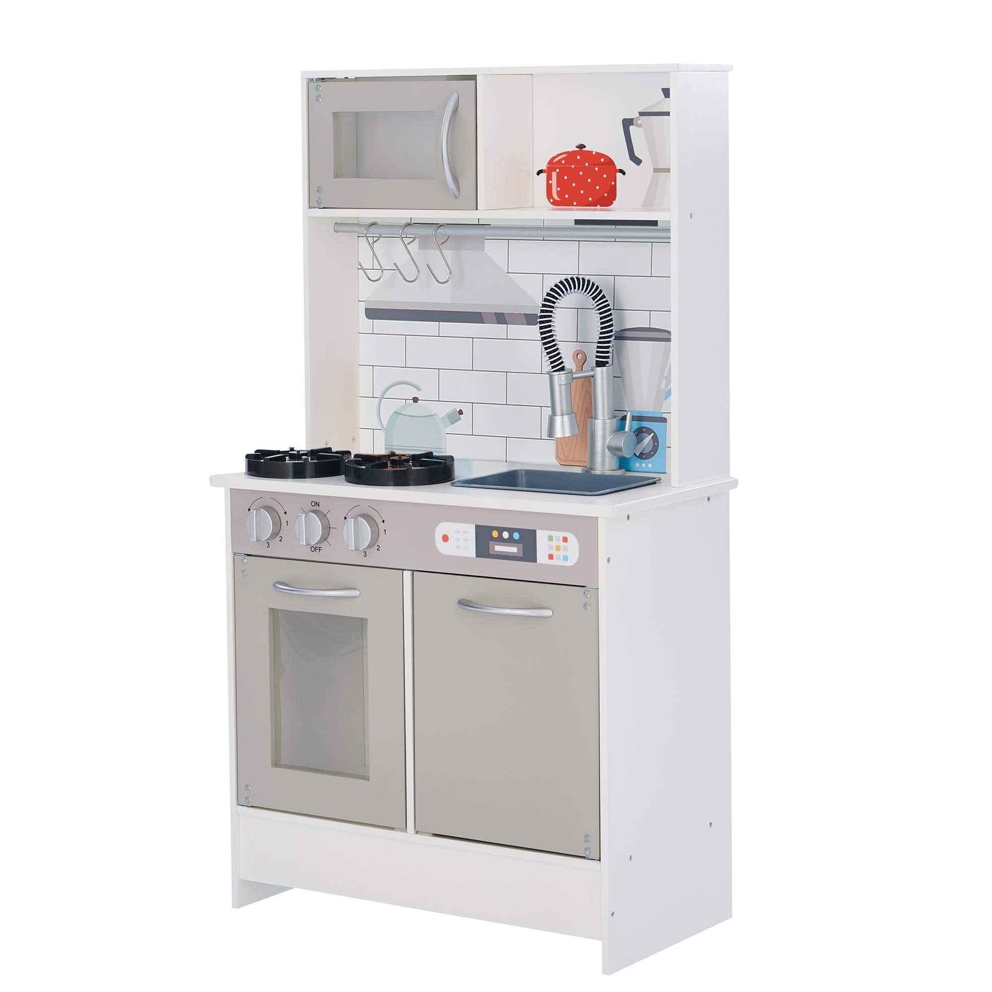 Teamson Kids Little Chef Valencia Classic Play Kitchen Grey TD-12913G