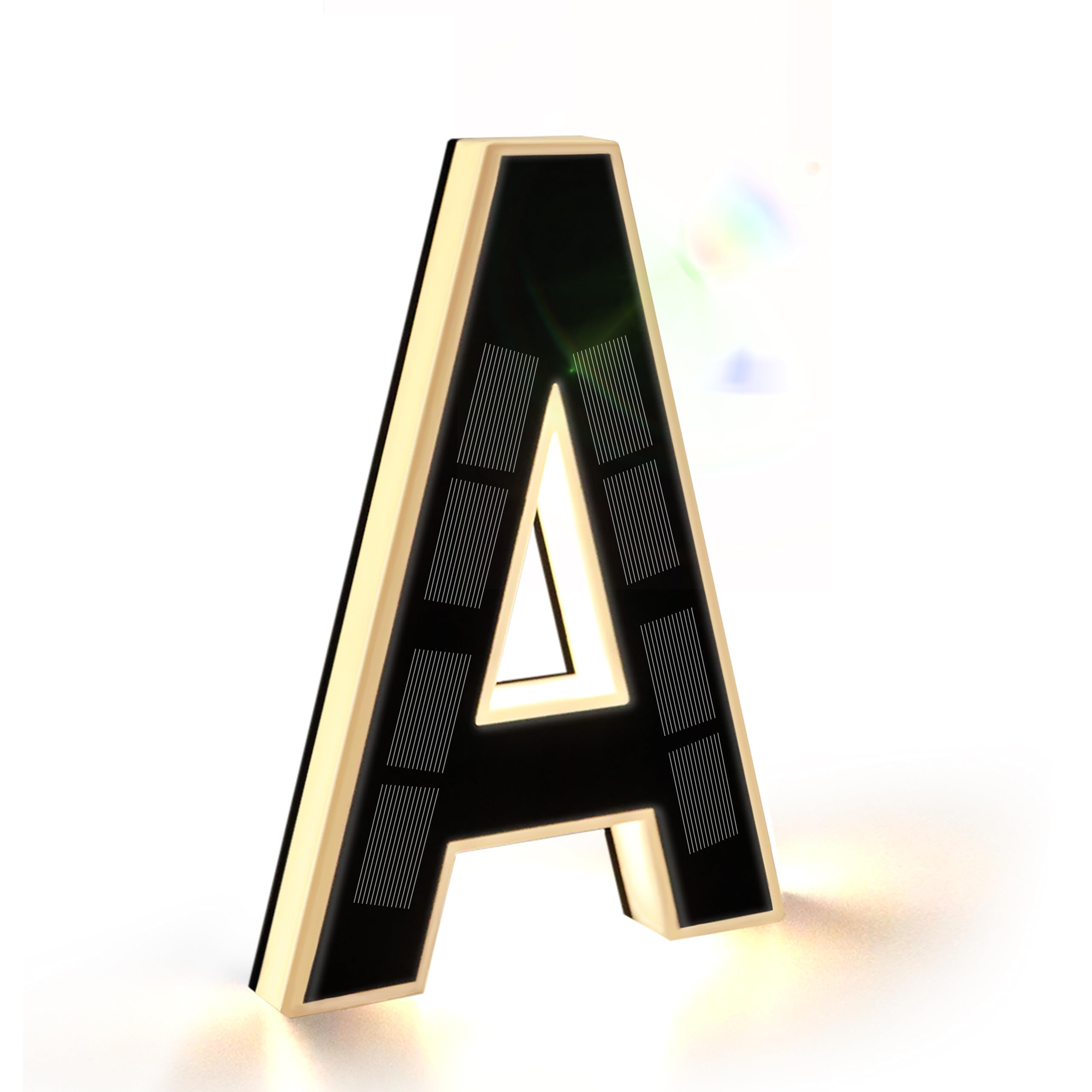 Photo 1 of ISUNMEA 9 Inch Solar Lighted House Numbers for Outside, Light Up Waterproof LED Address Numbers Signs for Houses, Large Personalized Illuminated Exterior Modern House Numbers Light (A-Black, 9IN)