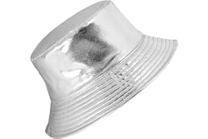 Eigso Unisex Fashionable Wild Camping Bucket Hat Sun Protection Flexible Fold Furry Metallic Finish