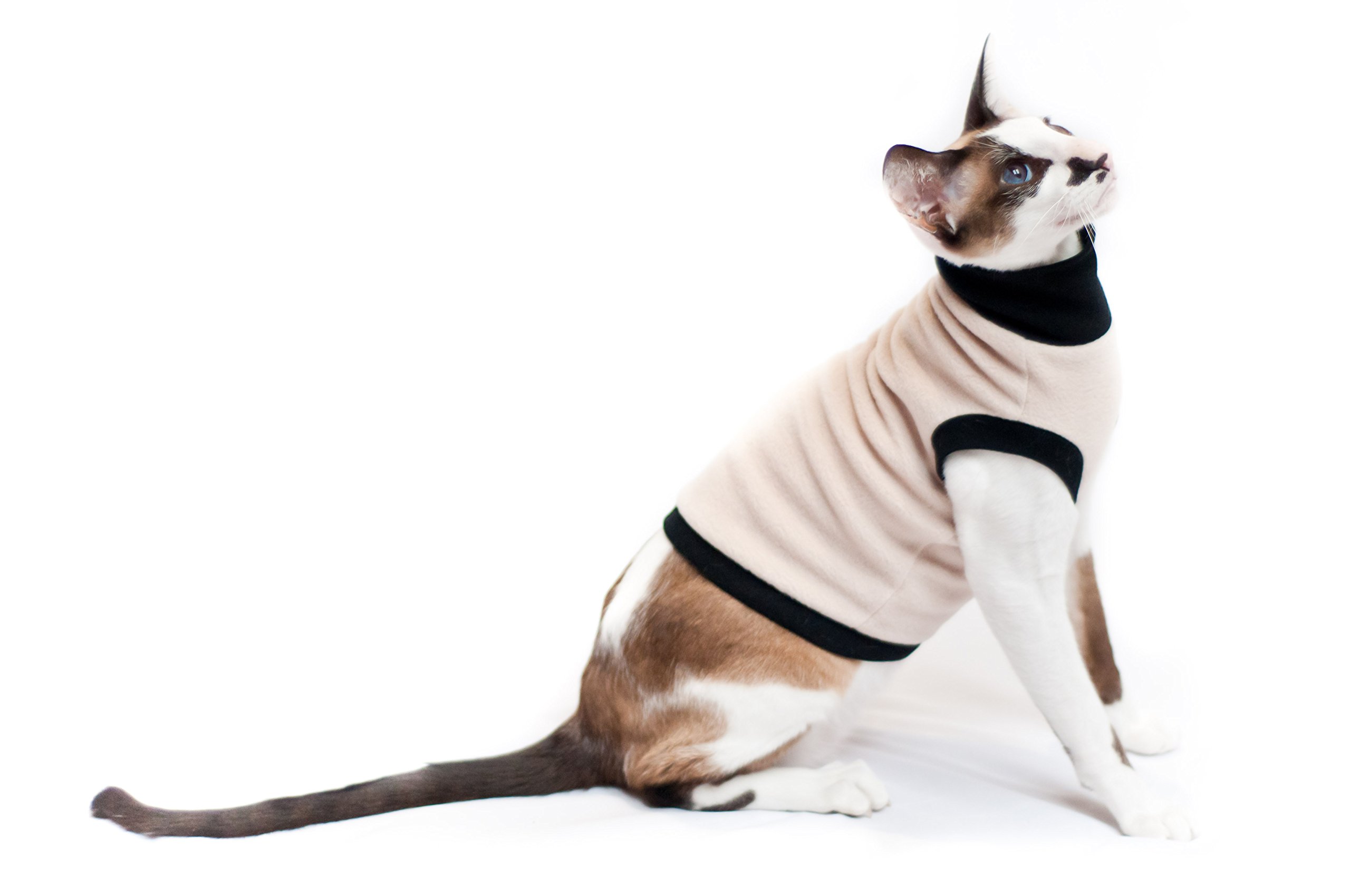 Kotomoda cat's turtleneck T-Beige Fleece (L)