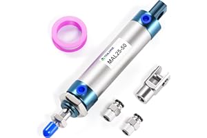 TAILONZ PNEUMATIC 25mm Bore 50mm Stroke Air Cylinder Double Action with Y Connector and 2Pcs 6mm Fitting MAL25x50