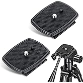 2 Pack Camera Quick Release Plate 63x48mm Universal Tripod Quick Release Plate Camera Mount Adapter Replacement for Tripods and Cameras Tripod Mount