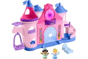 Fisher-Price Little People Toddler Toy Disney Princess Magical Lights & Dancing Castle Musical Playset for Pretend Play Ages 18+ Months