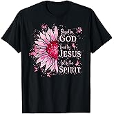 Blessed by God - Loved by Jesus Pink Sunflower T-Shirt