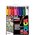 Posca PC-1MR Permanent Marker Paint Pens. Ultra Fine Tip for Art & Crafts. Multi Surface Use On Wood Metal Paper Canvas Cardboard Glass Fabric Ceramic Rock Pebble Stone Porcelain. Set of 16 Colours
