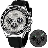 OLEVS Watches for Men Business Diamond Moon Phase Male Watch Chronograph Fashion Dress Waterproof Date Analog Quartz Waterproof Men Wrist Watch