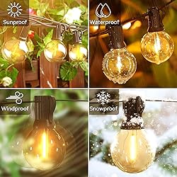 Outdoor String Lights,55FT Shatterproof LED Patio
