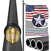 IIOPE 25FT Heavy Duty Flag Pole – Tapered Design,2.7" Bottom Tube,100MPH Wind-Tested,Aluminum Residential Flagpole Kit with USA Flag & Complete Hardware | Great for Patriotic Displays & Gift Giving