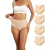 TUTUESTHER Seamless High Waist Underwear for Women No Show Panties Invisible Briefs Full Coverage Womens Underwear Pack