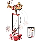 ROKR 3D Wooden Puzzle Santa on Sleigh Gravity Swing Series Wooden Model Kits Mechanical Model Building Kit, for Adults