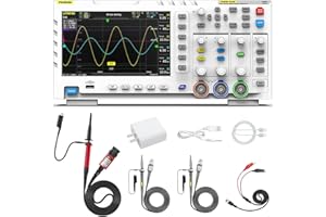 FNIRSI 1014D Oscilloscope 2 in 1 Digital Oscilloscope DDS Signal Generator, 100X High Voltage Probe, 2 Channels 100Mhz Bandwidth 1GSa/s Sampling Rate Built-in 1GB Storage Space