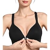 Lemorosy Front Closure Posture Bra Back Support Smoothing Underwire Comfortable Everyday Bras for Women