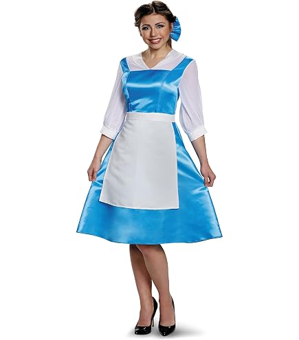 disney belle blue dress costume adults Spirit Halloween Princess Adult - 1X | Officially Licensed | Beauty and the Beast | TV and Movies Costume Early 2000's Bridesmaids Dresses Spot clean only Color:Ash Blue Toddler Girl