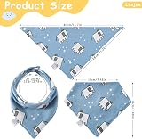 Lanjue Baby Bandana Dribble Bibs 10-Pack Cotton Bibs Adjustable Snaps Blue view 2