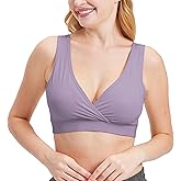 netdraw Women's Bamboo Viscose Nursing Sleep Bra, Ultra Soft Crossover Wire-Free Lounge Maternity Bralette
