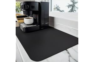 Coffee Mat-Coffee Bar Mat for Countertops, Hide Stain Absorbent Rubber Backed Quick Drying Mat Fit Under Coffee Maker Espress