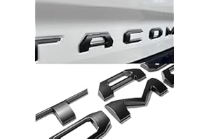 MOLLY COOCLE Tailgate Letter Inserts - Compatible with 2016-2023 Tacoma ，3D Raised Rear Emblem(3D Matte Black)