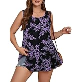 BELAROI Sleeveless Tops for Women Summer Plus Size Tunic Tops Round Neck Casual Flowy Tank Tops Loose Fit