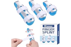 Wisesso Finger Splint, 3pcs Finger Brace Joint Stabilizer Knuckle Immobilization with Soft Foam Interior, Broken Finger Splints Fit for Thumb/Middle/Ring/Index/Pinky Finger (3, Mixed)