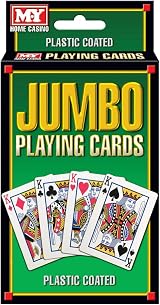 M.Y Jumbo Deck of Playing Cards Waterproof 52 Card Set with Box