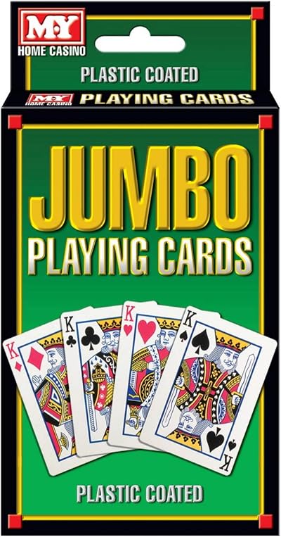 M.Y Jumbo Deck of Playing Cards Waterproof 52 Card Set with Box