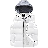wantdo Men's Winter Vest Thick Padded Sleeveless Jacket Quilted Puffer Vest with Detachable Hood