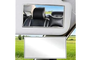 Car Sun Visor Mirror, Vehicle Cosmetic Makeup Mirror, Automotive Self-Adhesive Vanity Mirror for Truck, SUV（Rect）