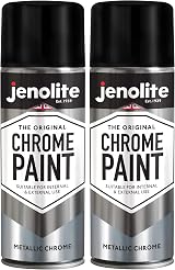 JENOLITE Chrome Spray Paint 2 x 400ml Smooth Metallic Silver Chrome Finish