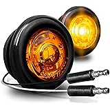 TRUE MODS 2pc 3/4" Inch Round Amber Trailer 12V LED Marker Light [DOT FMVSS 108] [SAE P2PC] [Semi-Spherical Output] [IP67 Wat