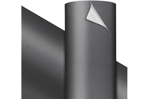 VViViD Premium Gunmetal Dark Grey Brushed Craft Vinyl Roll 1ft x 5ft – Bubble-Free Air Release – Heat-Activated Adhesive for